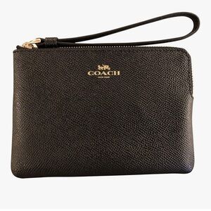 Coach Crossgrain Leather Corner Zip Wristlet Dark Navy
(202)